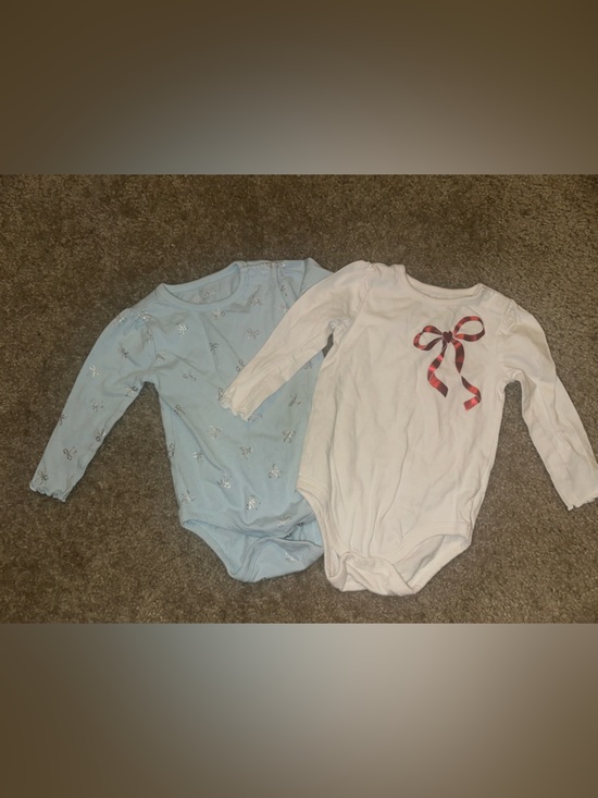 Garanimals Other - Pair of Baby Long-Sleeve Onesies - Light Blue & Cream